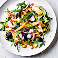 Beetroot fattoush with goat’s cheese