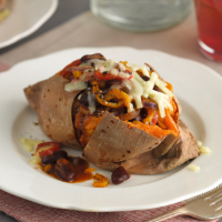 LOVE life Sweet jacket potatoes with vegetable chilli