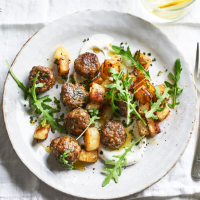 Polpette with rosemary and chilli potatoes