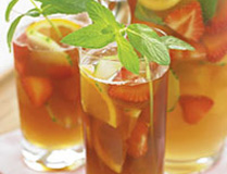 Glasses of mixed pimms