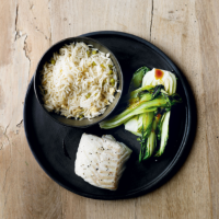 Cod with Chinese pak choi