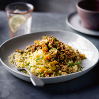 Moroccan minced lamb with couscous