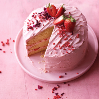 Strawberry and rose layer cake
