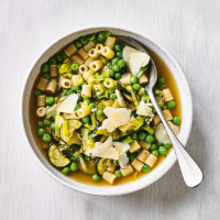 Spring vegetable broth with pasta & Parmesan