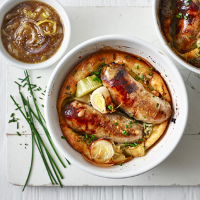 Spelt toad-in-the-hole with leek gravy