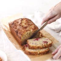 Tarragon and raspberry sugar lump tea loaf
