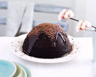 Steamed Easter chocolate pudding