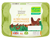 Waitrose Duchy Organic 6 medium British free range eggs