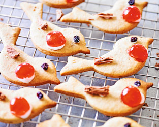 Mixed spiced Christmas robin biscuits