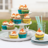Candied carrot and cream cheese cupcake