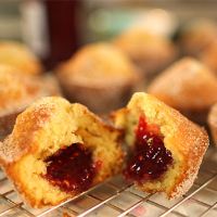 Raspberry doughnut muffins