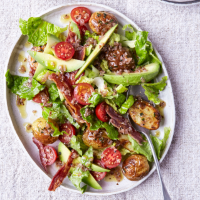 Avocado and BLT salad with roast new potatoes