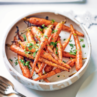 Balsamic roasted  baby carrots