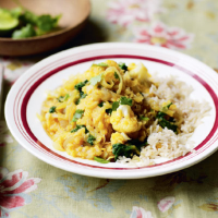 Cauliflower and spinach dhal 
