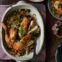 Claudia Roden's Roast chicken with nutty bulgur pilaf