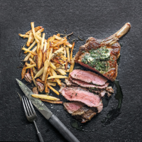 Seared côte de boeuf with herb butter