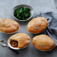 Chinese-spiced turkey pies with bun pastry