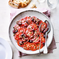Diana Henry's tomato & olive salad with anchovy & caper dressing