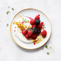 essential Waitrose berry compote with whipped ricotta