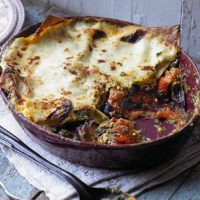 Goat's Cheese, Spinach and Roasted Red Onion Lasagne