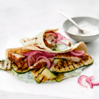 Griddled chicken with tzatziki & courgette