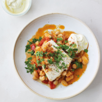 Hake & butter beans with lemon mayo