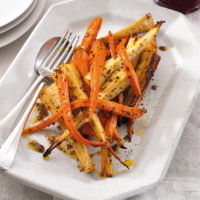 Honey-glazed roast carrots and parsnips