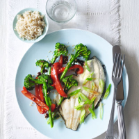 LOVE life baked plaice with black bean vegetables