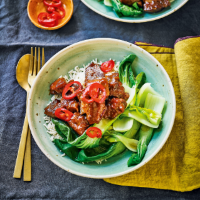 Miso & ginger braised pork with pickled chillies