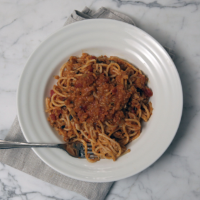 Vegan spaghetti Bolognese