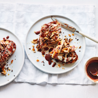 Neil Campbell's Ultimate baked banana on toast with labneh and almond brittle
