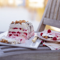 Raspberry & chocolate ice cream layer