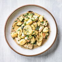Roasted chicken & gnocchi with lemon and anchovy dressing