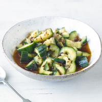 Smashed cucumber with ginger and chilli oil