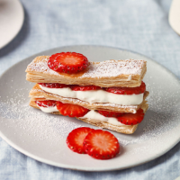 Strawberry and vanilla millefeuille