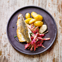 Sea bass with fennel & beetroot