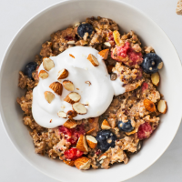 Seeded apple and berry overnight oats