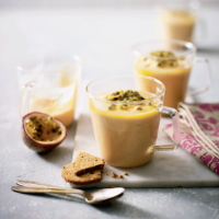 Tropical fruit fool with coconut, papaya & passion fruit
