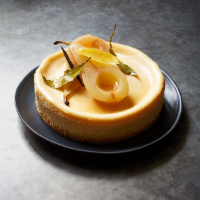 Waitrose 1 baked vanilla cheesecake and poached pears
