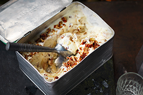 Pear & candied-pecan ice cream