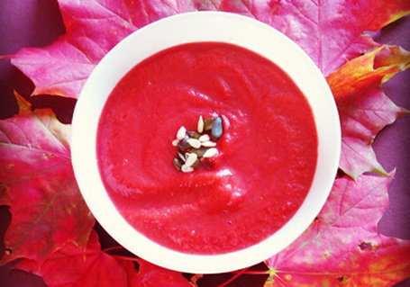 Beetroot and autumn vegetable soup
