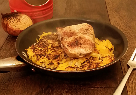 Pork fillet with butternut squashti