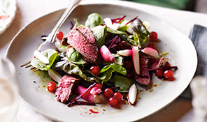 Venison salad with redcurrants and ginger