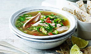Mexican chicken, lime and tortilla soup