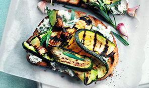 Herby courgette and ricotta bruschetta