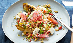 Warm tabbouleh with chicory
