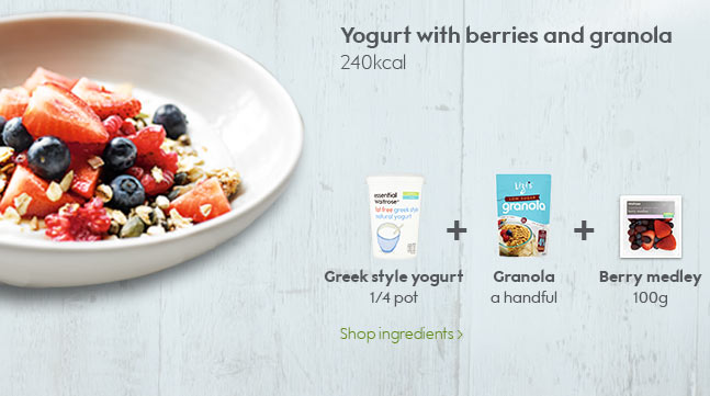 Yogurt with berries and granola 