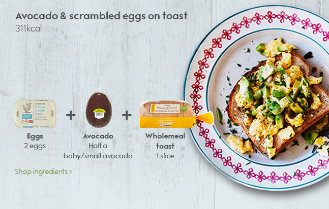 Avocado and scrambled egg on toast