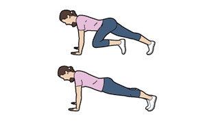Plank with knee drive