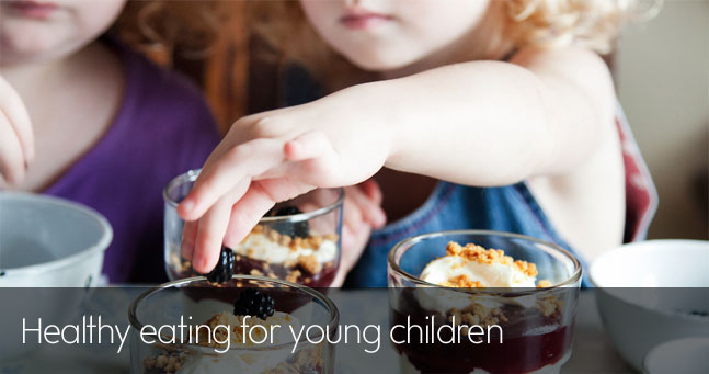 Healthy eating banner for young children 